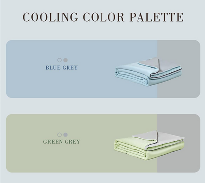 Ice Cooling Reversible Summer Comforter Blanket (Green and Grey, Single/Double)